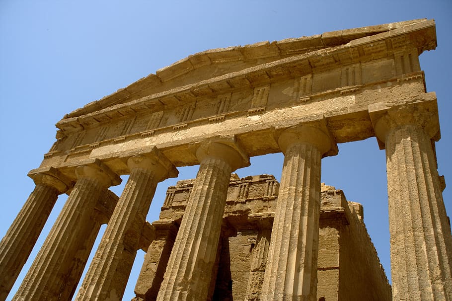 Parthenon, Greece, italy, sicily, agrigento, valley of the temples, HD wallpaper