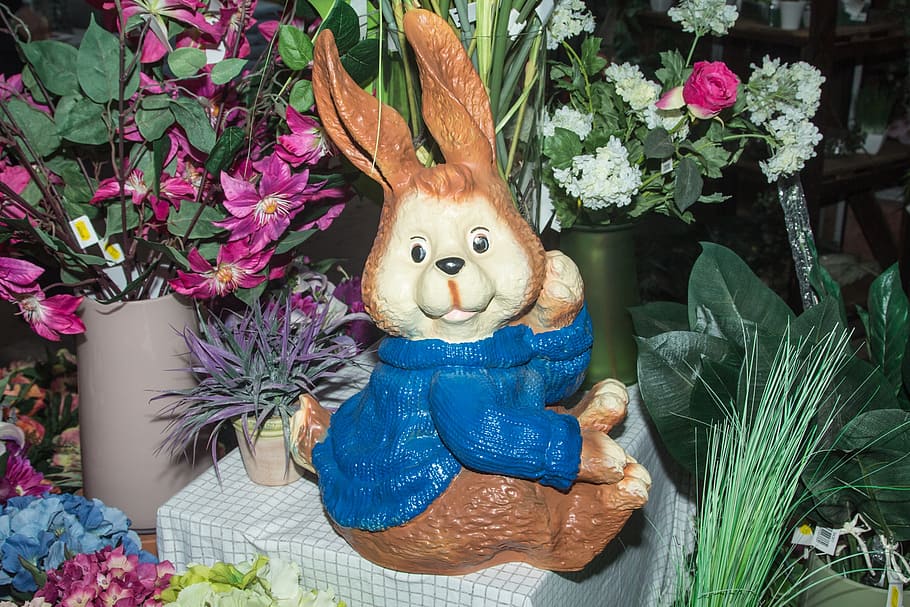 easter, easter bunny, hare, figure, easter decoration, representation HD wallpaper