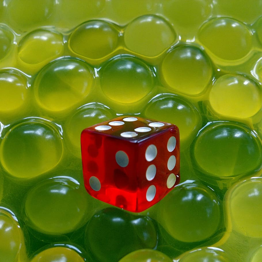 Cube, Scope, Balls, Hydrogel, red, green, marbles, green color HD wallpaper