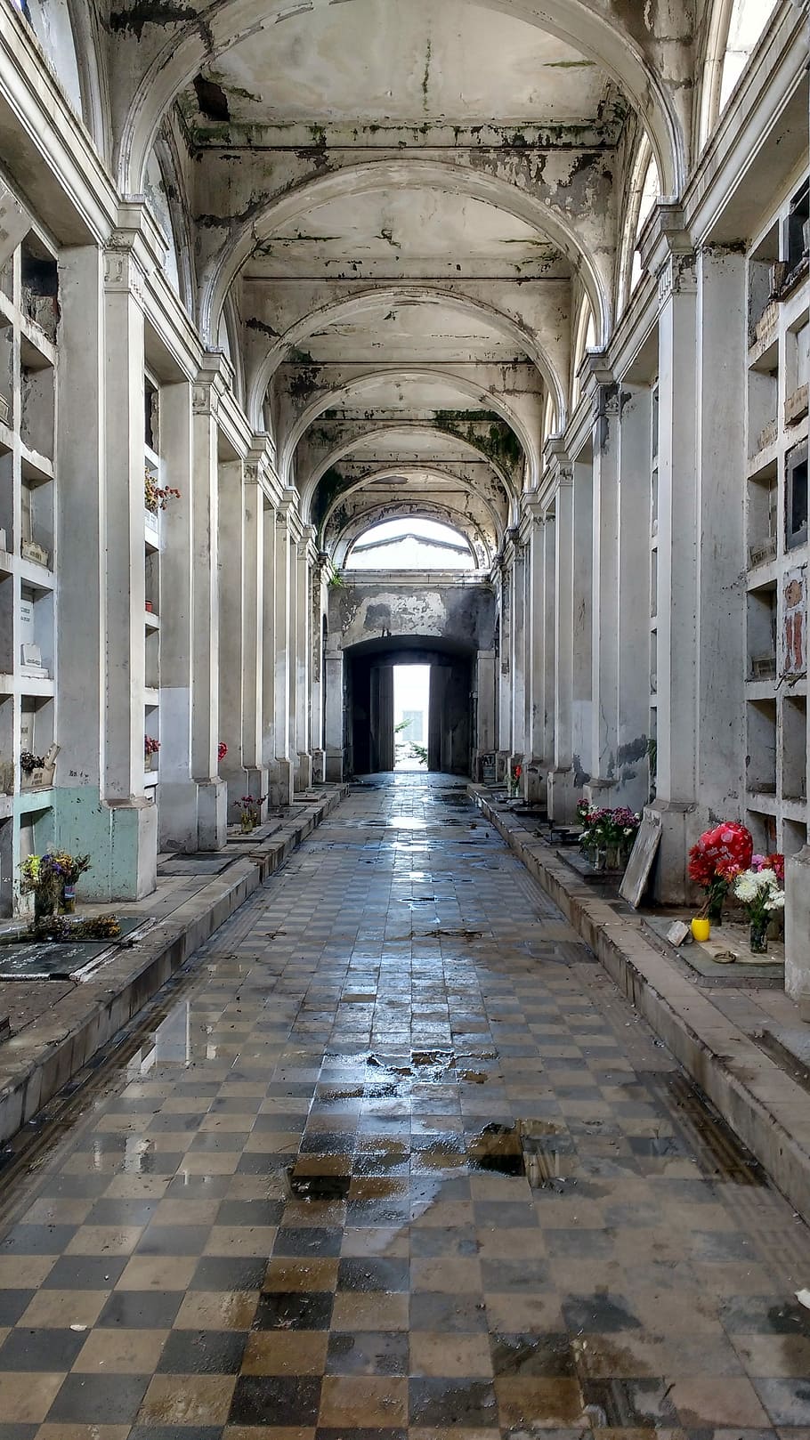 Cemetery, Path, Graves, Tomb, hall, tombstones, architecture HD wallpaper