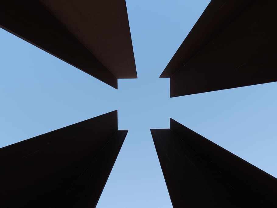 black and blue abstract logo, untitled, architecture, modern HD wallpaper