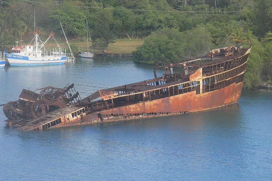 roatan, honduras, ship, water, nautical vessel, transportation HD wallpaper