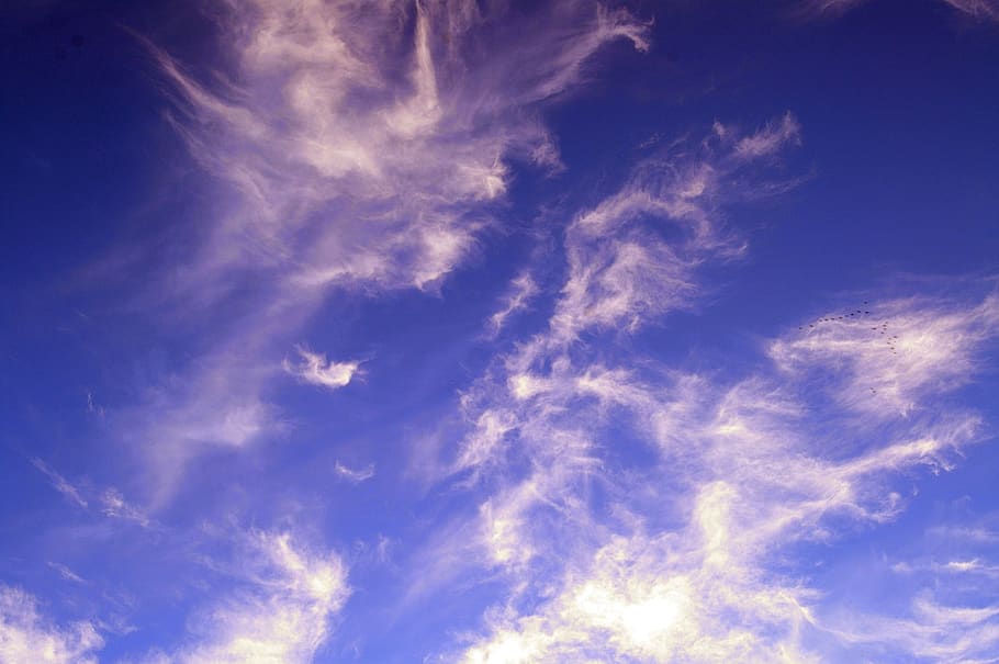 spring clouds, blue sky, clear, sunny, beautiful, warm, bright HD wallpaper