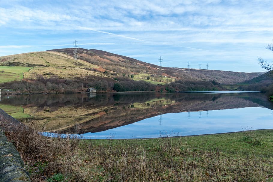 reflection, water, lake, scenery, reservoir, stalybridge, tranquility HD wallpaper