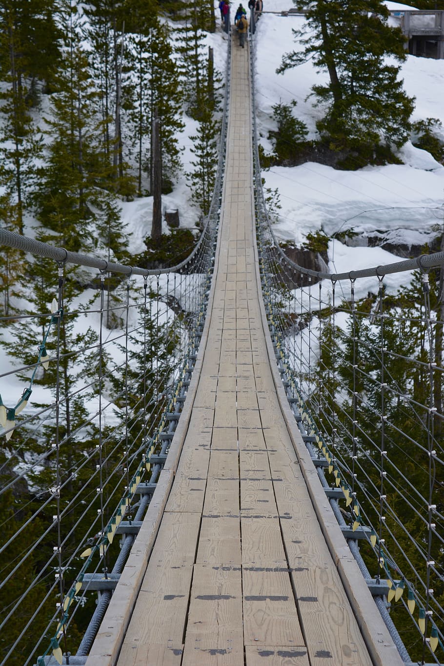 bridge, winter, snow, landscape, nature, outdoor, cold, park HD wallpaper