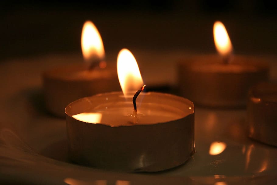candles, light, gloomy, longing, fire, flame, burning, illuminated HD wallpaper