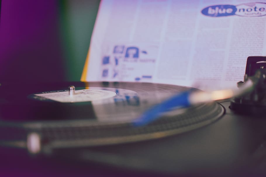 Bluenote2, black vinyl player, record, record player, disc, arm HD wallpaper