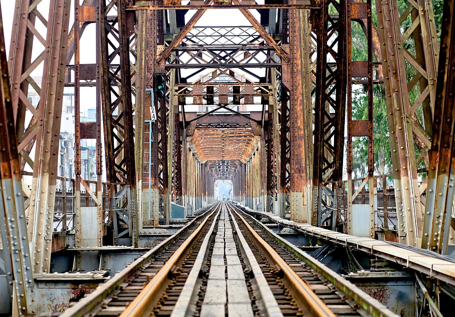 train, railway, steel, railroad track, transportation system, HD wallpaper