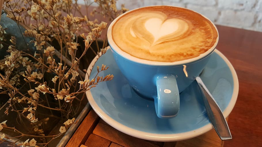 cup of coffee with latte art, flat white, cafe, food and drink HD wallpaper