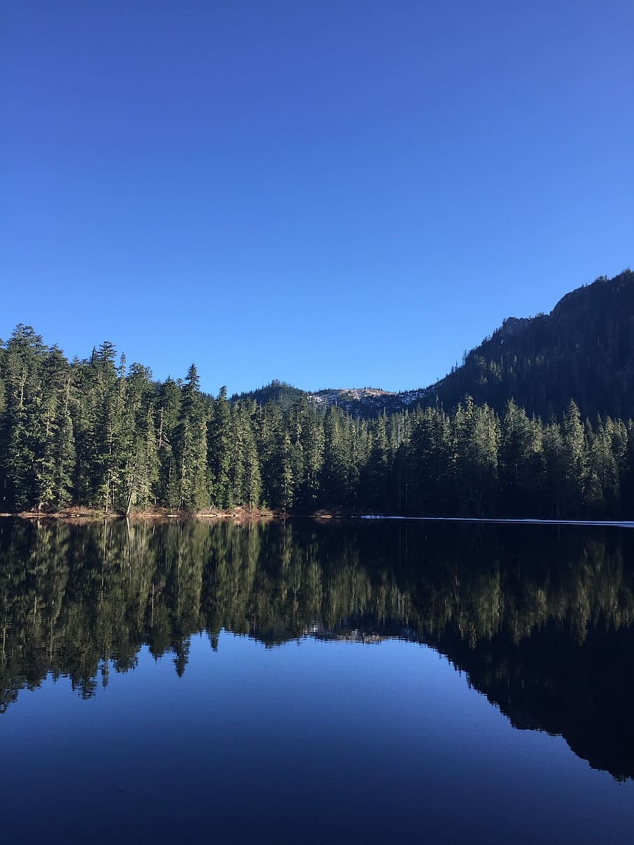 Lake, Reflection, Landscape, Nature, sky, forest, scenery, scenic HD wallpaper