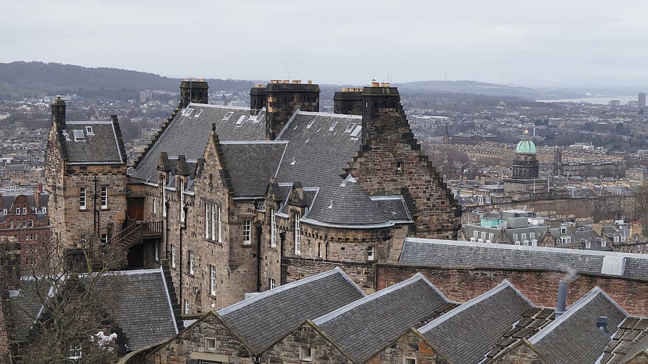scotland, edinburgh, spring, march, castle, roof, architecture HD wallpaper