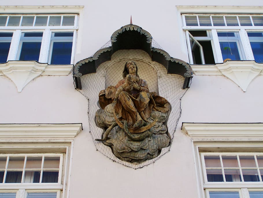 building statue, krems, the historical center, architecture, HD wallpaper