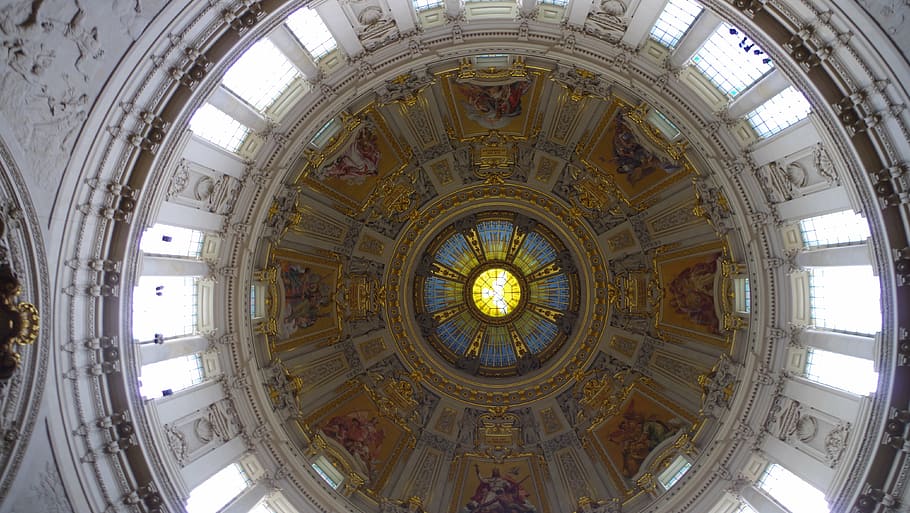 architecture, art, building, cathedral, ceiling, church, design HD wallpaper
