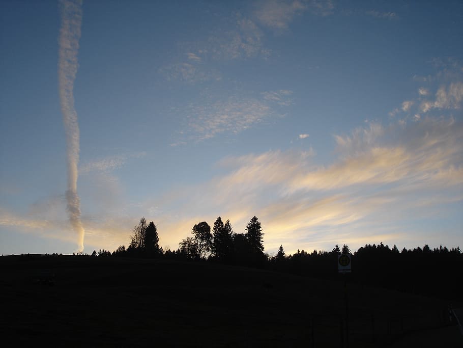 landscape, clouds, sky, sunset, abendstimmung, rest, tree, cloud - sky HD wallpaper