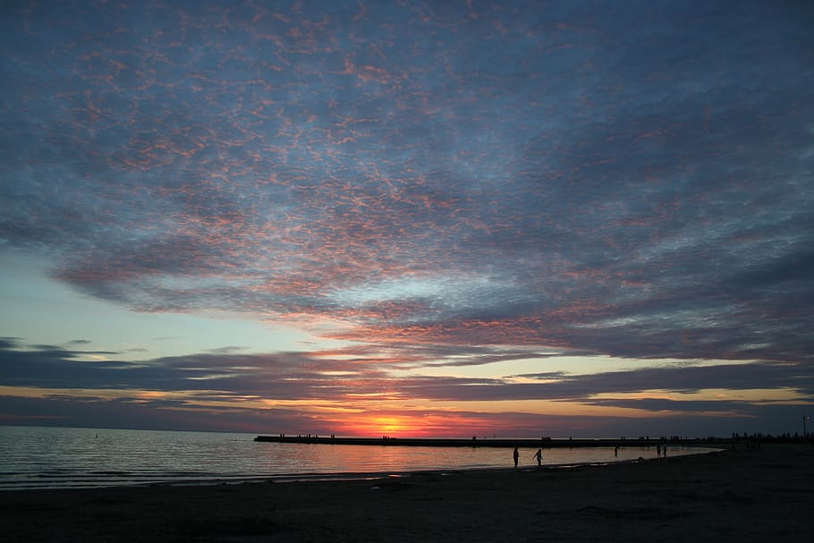 sky, ocean, sunset, clouds, weather, water, sea, scenics - nature HD wallpaper