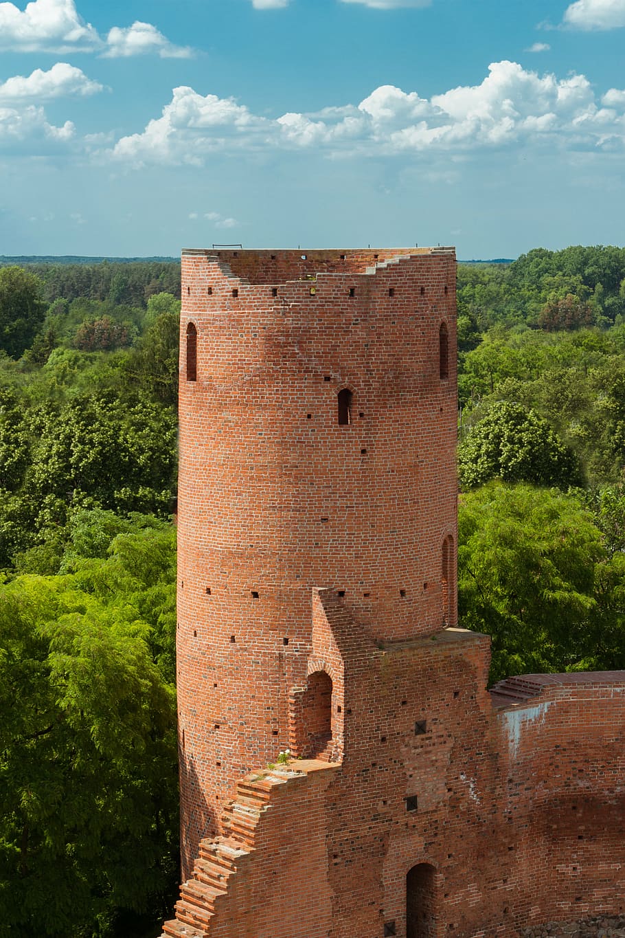 castle, tower, sky, architecture, european, poland, czersk HD wallpaper