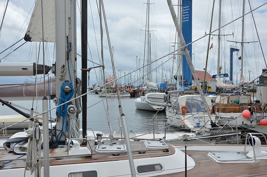 port, boats, fehmarn, nautical vessel, mode of transportation, HD wallpaper