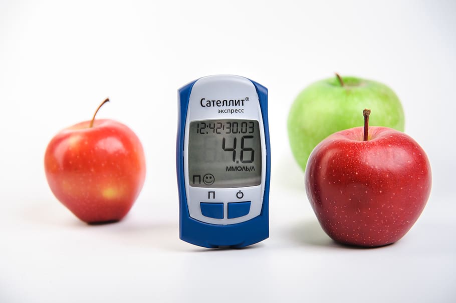 the meter, red apple, diabetes, satellite express, apples, fruit, HD wallpaper