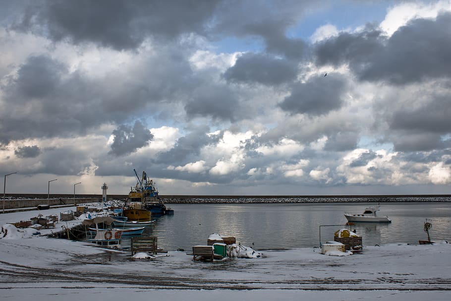 Winter, Boat, Cloud, Marine, Coastal, beach, turkey, fisherman HD wallpaper