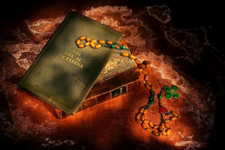 Bible and brown rosary, the, meaning, of, history, st patricks day