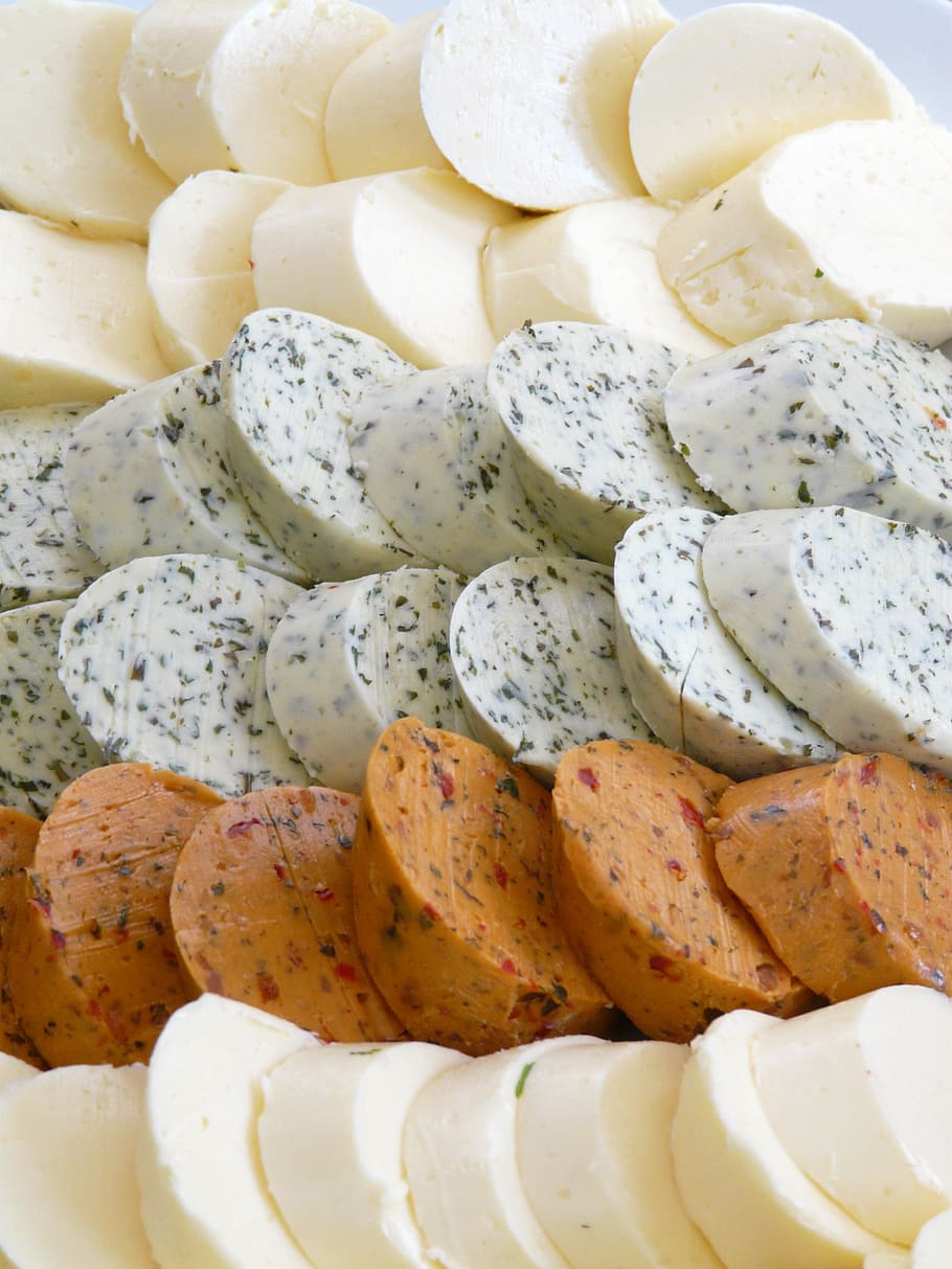 close-up photo of sliced food, cheese, cheese spread, starter HD wallpaper