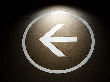 go left signage, arrow, direction, pictogram, symbol, directional HD wallpaper