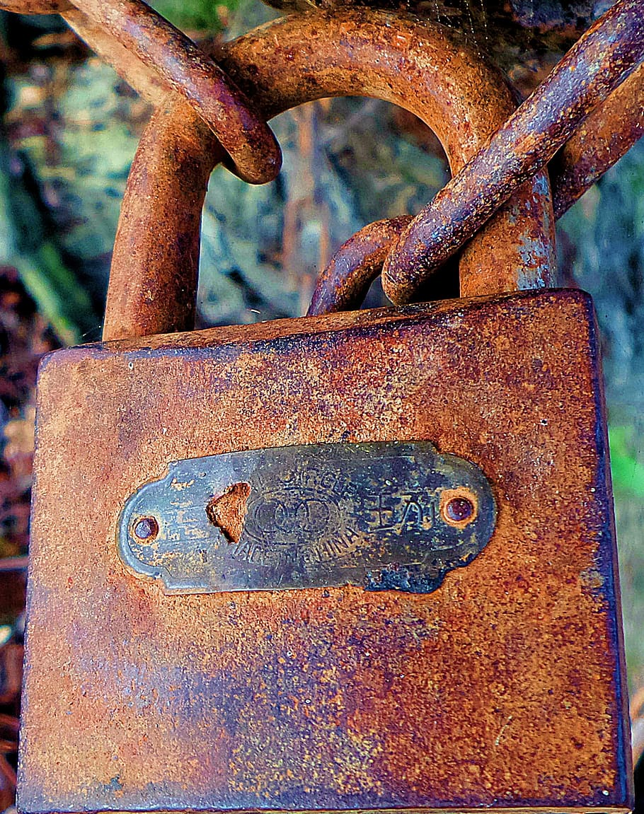 padlock, old, metal, opening, rusty, security, steel, safety HD wallpaper
