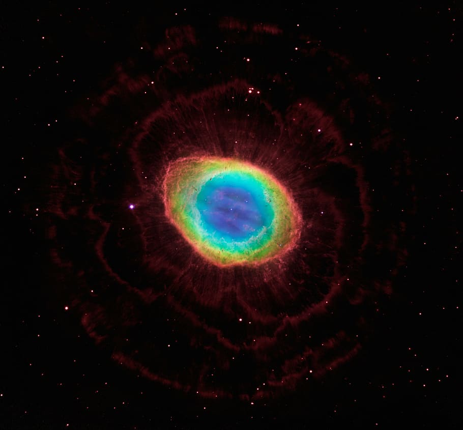 ring nebula, space, messier 57, ionized gas, constellation lyra