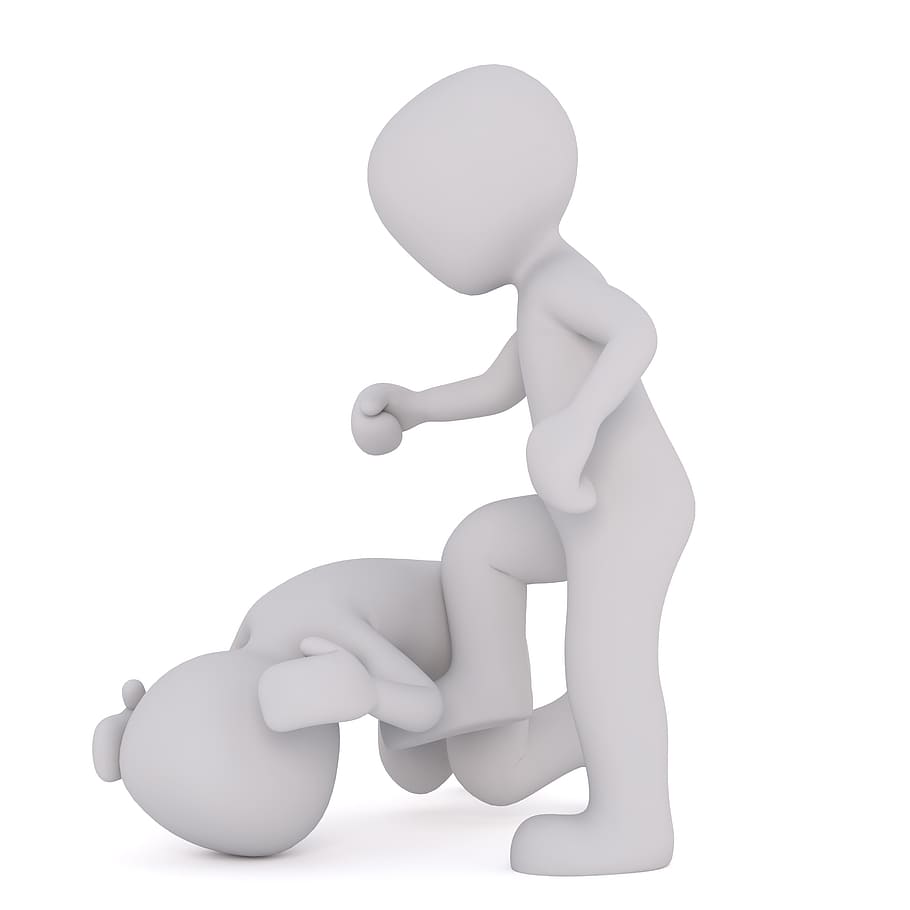child kicking child illustration, Males, 3D Model, Isolated HD wallpaper