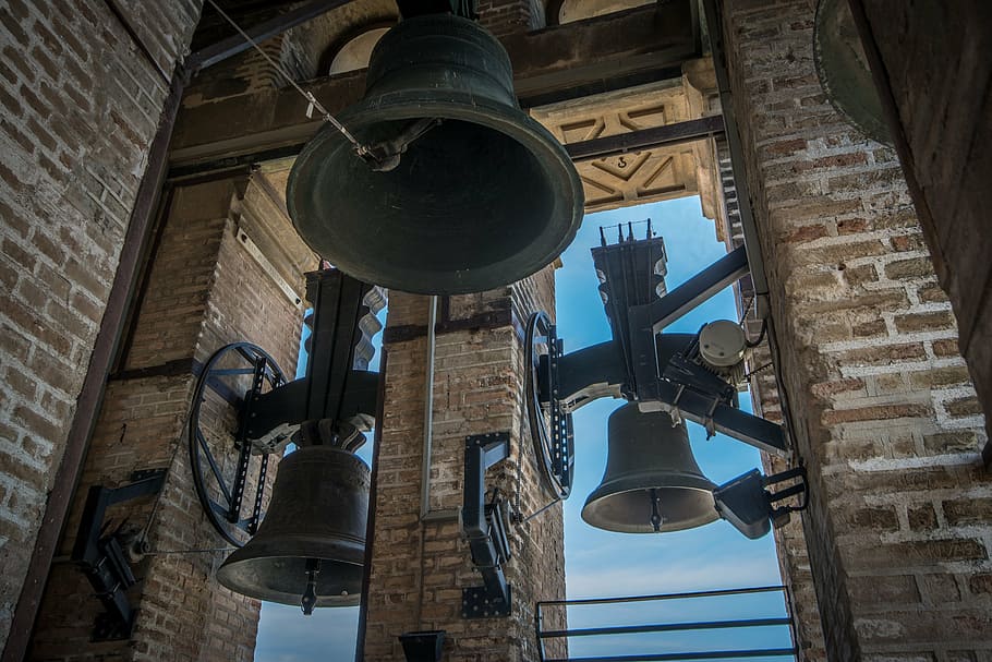 bells, bell tower, steeple, historically, old town, building HD wallpaper