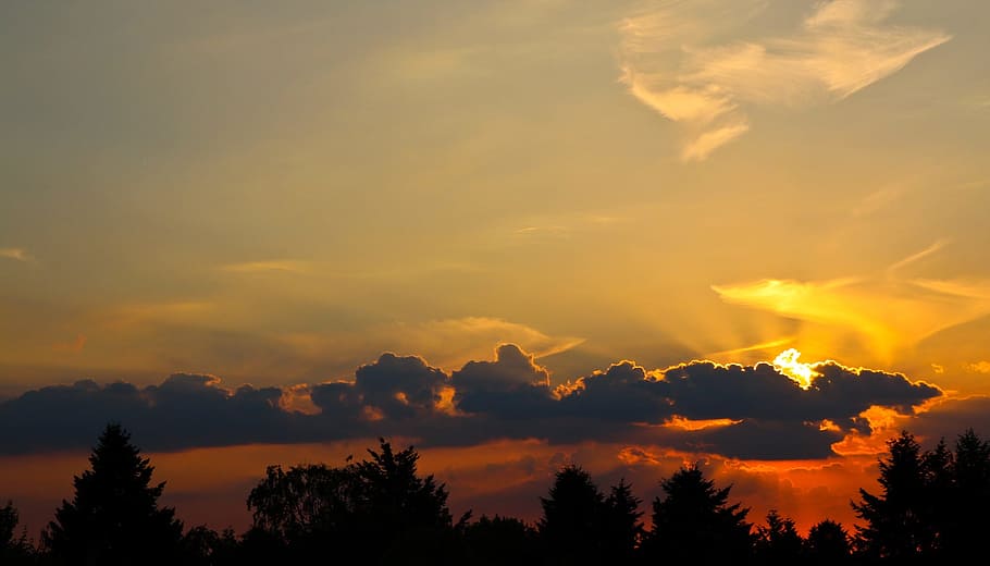 Sky, Evening, Clouds, afterglow, evening sky, abendstimmung HD wallpaper