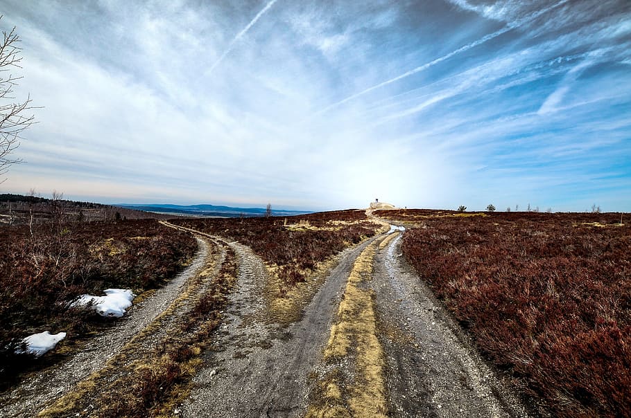 Path, Sky, Landscape, Nature, the vegetation, hdr, cloud - sky HD wallpaper