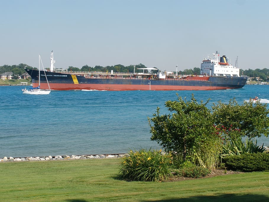 Freighter, River, Boat, Ship, Tradition, sea, water, nautical HD wallpaper