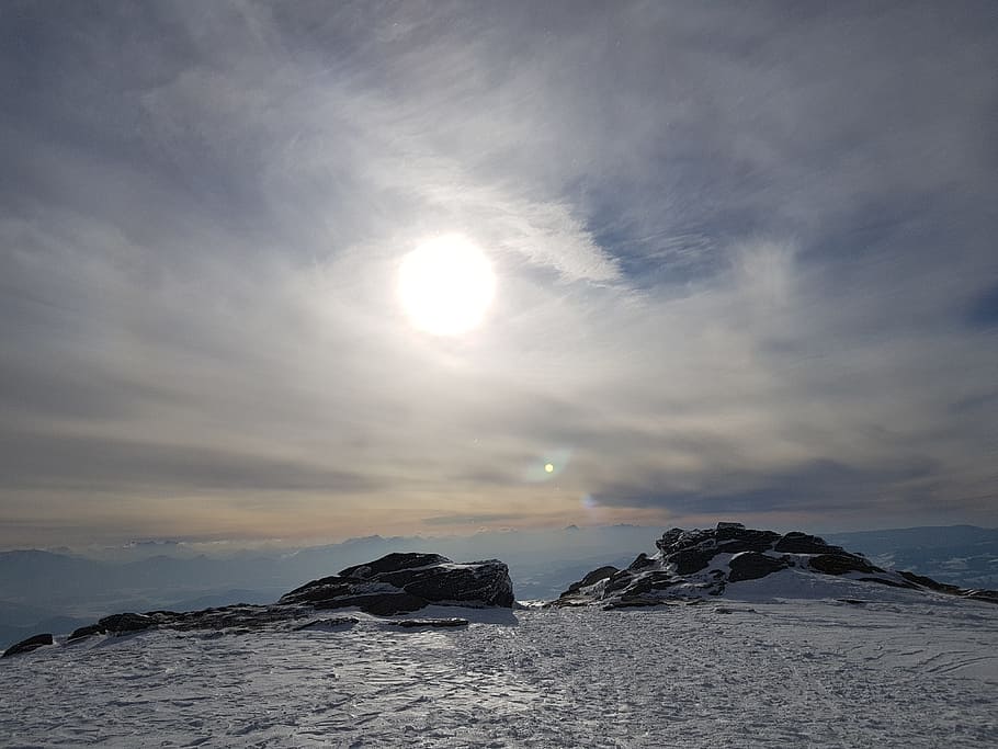 sunset, sky, nature, landscape, snow, winter, ice, cloud, evening HD wallpaper