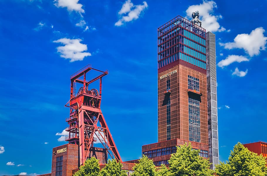high rise concrete building, mining, tower, mine, industrial HD wallpaper