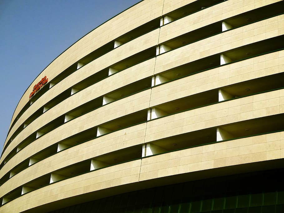 Hotel, Building, Sheraton, Architecture, striped, modern, building exterior, HD wallpaper