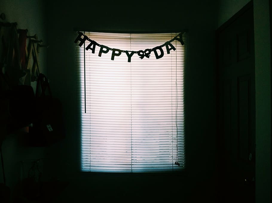 closed white Venetian window blinds, dark, room, light, silhouette HD wallpaper