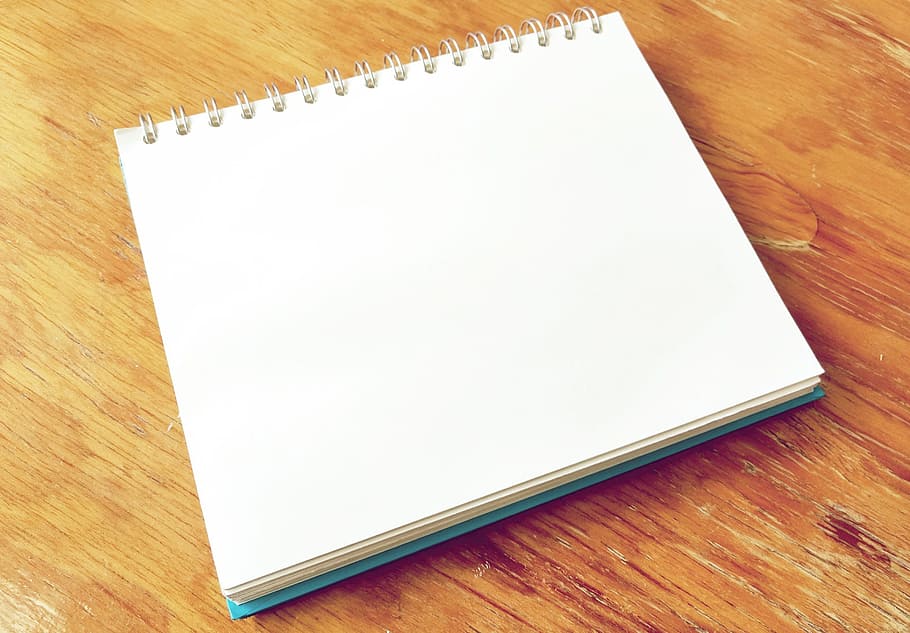notebook, paper, page, blank, pad, copy space, wood - material HD wallpaper
