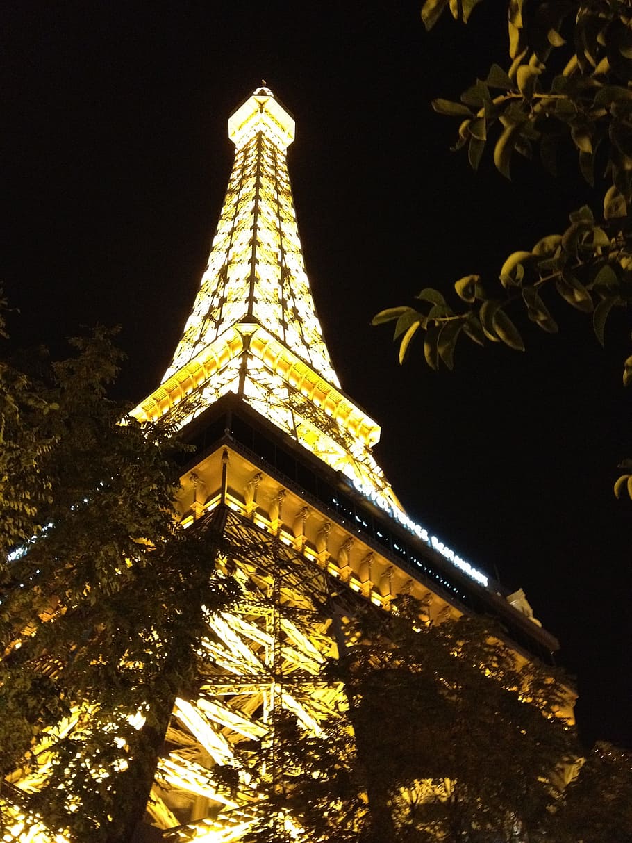 Las Vegas, Eiffel, Lighting, Replica, sculpture, monument, statue