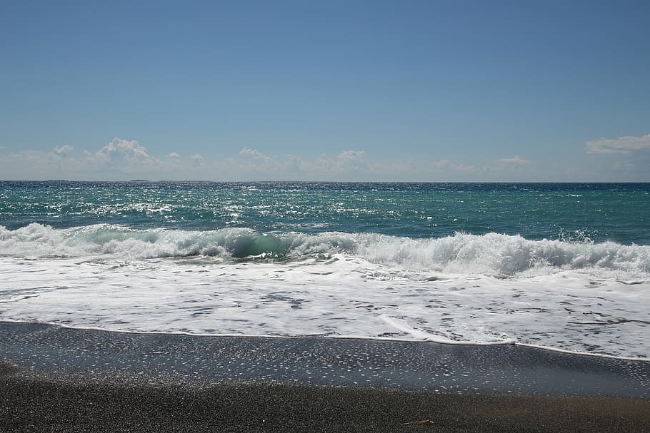 beach, wave, greece, crete, sea, summer, water, sky, land, beauty in nature HD wallpaper
