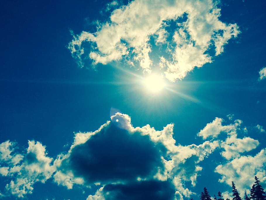 sun, sky, summer, nature, blue, cloud, bright, outdoors, day HD wallpaper