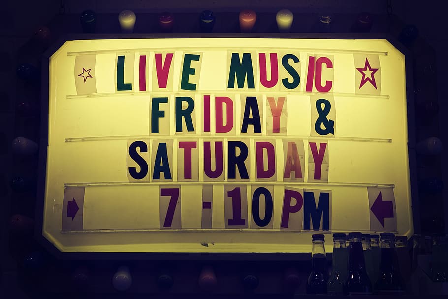 live music friday & saturday 7-10 pm, Live Music Friday poster
