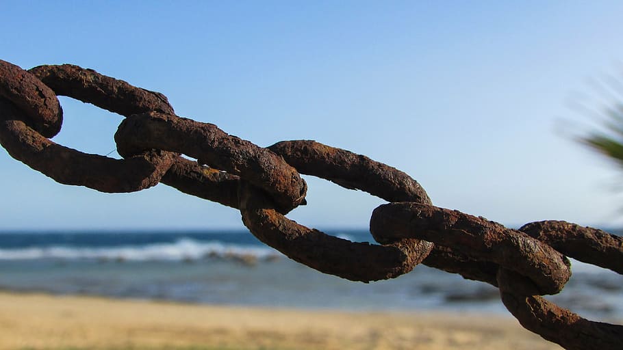 chain, rusty, metal, iron, old, link, steel, strength, connection HD wallpaper