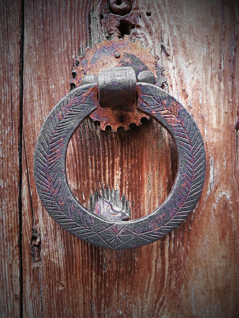 ring, door, old, iron, wood, wood - Material, door Knocker HD wallpaper