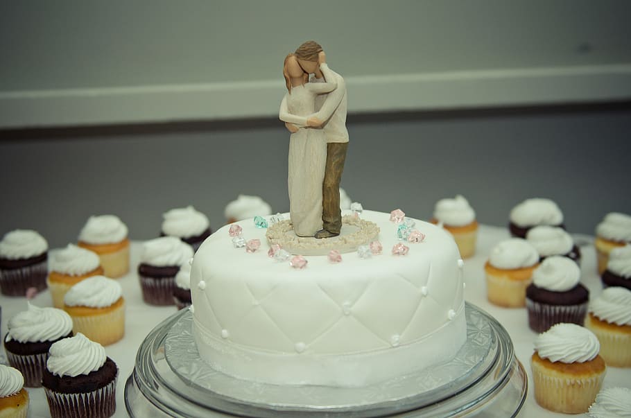 cake, wedding, topper, dessert, sweet, sweet food, wedding cake HD wallpaper