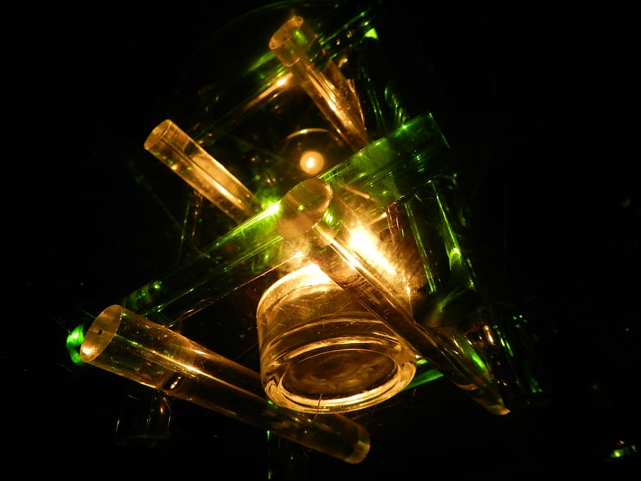 lights, shadow, glass, highlights, gold Colored, black background HD wallpaper