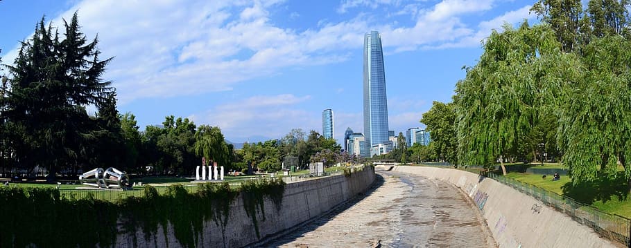 Santiago De Chile, Mapocho River, park of the sculptures, costanera center, HD wallpaper