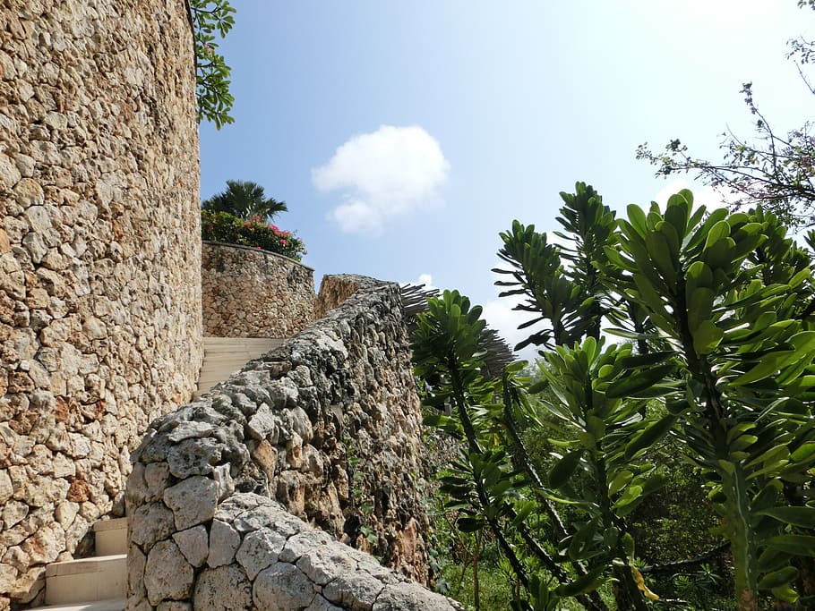 bali, hotel, stone, plant, sky, built structure, architecture HD wallpaper