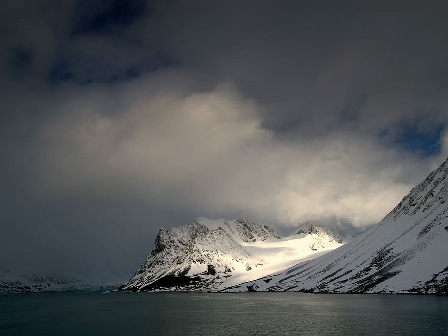 Spitsbergen, Magdalene, Bay, Cruise, magdalene bay, snow, nature, HD wallpaper