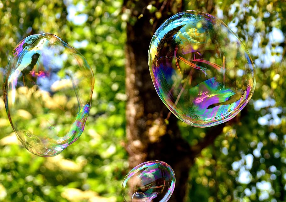 soap bubble, huge, large, make soap bubbles, wabbelig, iridescent HD wallpaper